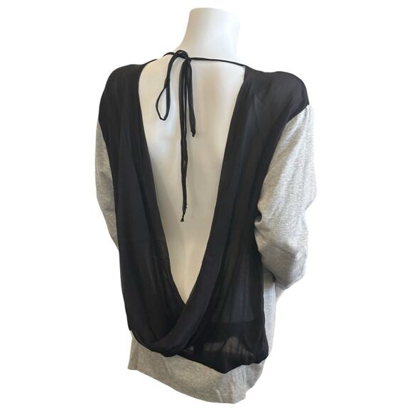 #T48 Sky Sheer Cowl Back Light Weight Sweatshirt SZ L $110 - Picture 7 of 10